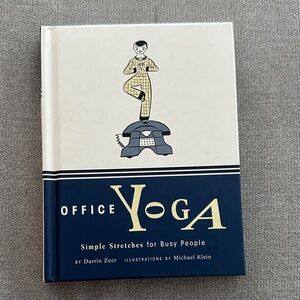 Office Yoga Book by Darrin Zeer - Blue and White Cover
